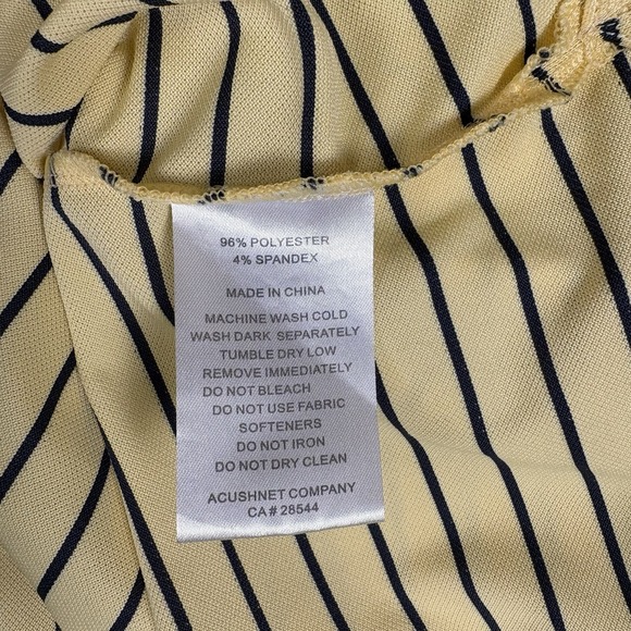 FOOTJOY FJ Golf Shirt Men's Size Medium Striped Yellow "Old Greenwood" - Picture 7 of 9